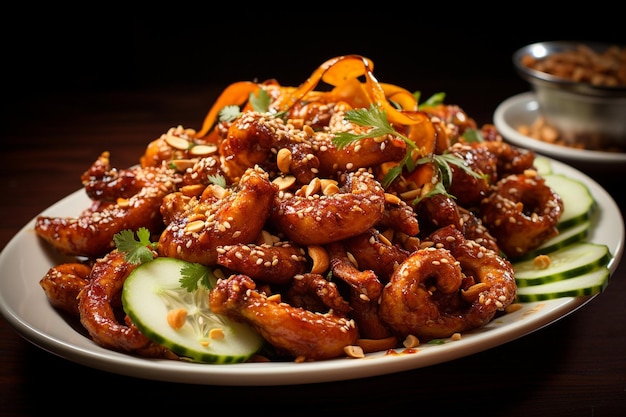 Fried chicken with cashew nuts thai food