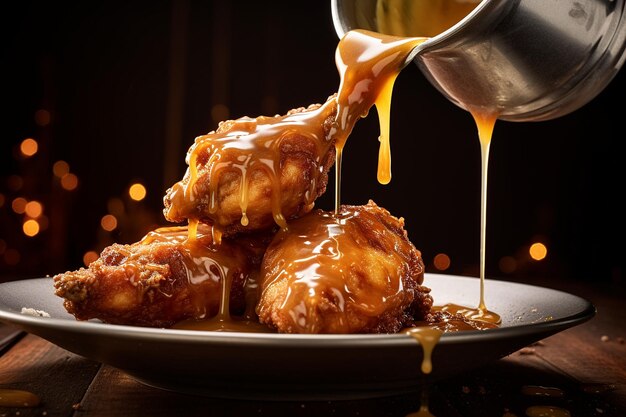 Fried Chicken with a Honey Mustard Sauce