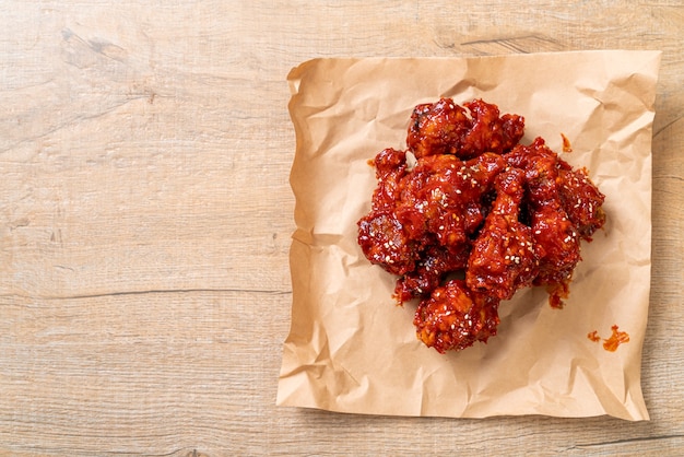 fried chicken with spicy sauce