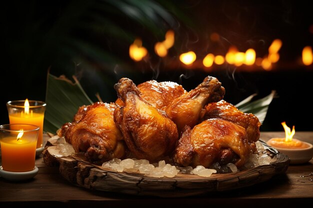 Fried Chicken with a Sweet Coconut Glaze