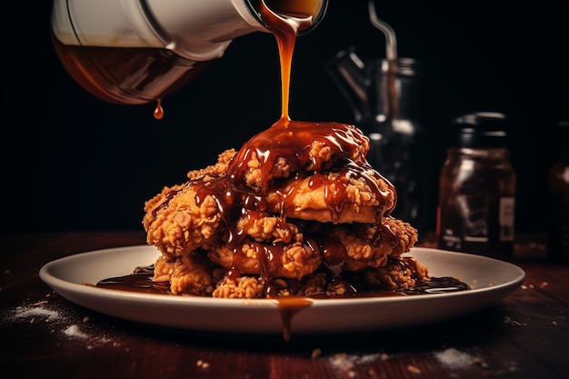 Fried Chicken with Tangy BBQ Sauce