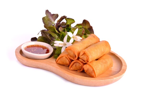 Fried Chinese Traditional Spring rolls food