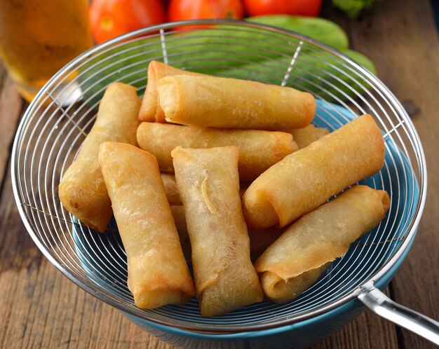 Fried Chinese Traditional Spring rolls food