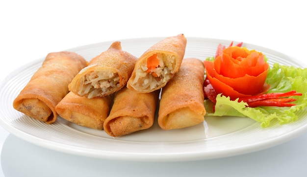 Fried Chinese Traditional Spring rolls food