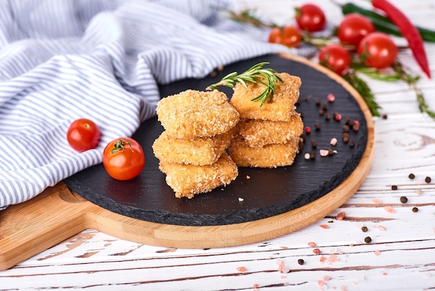 Fried crispy chicken nuggets