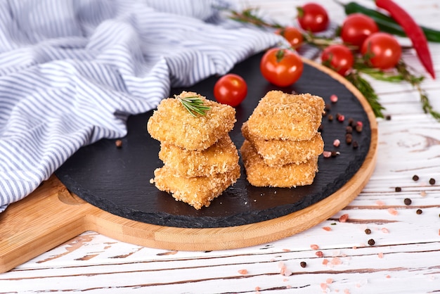 Fried crispy chicken nuggets