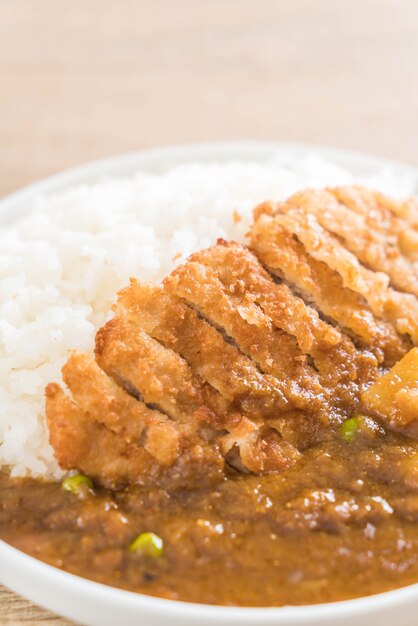 fried cutlet pork with curry on rice