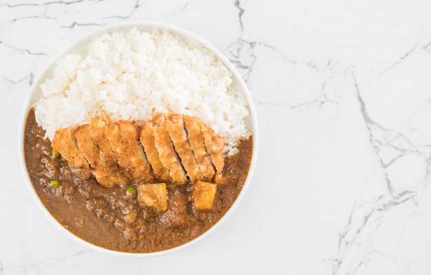 fried cutlet pork with curry on rice