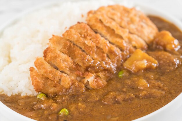 fried cutlet pork with curry on rice