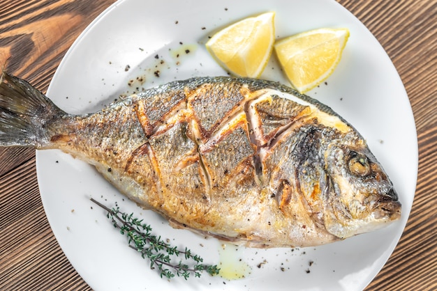 Fried dorada with fresh thyme