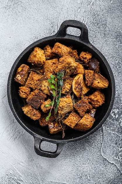 Fried dried Rye Crouton Bread Biscuits.