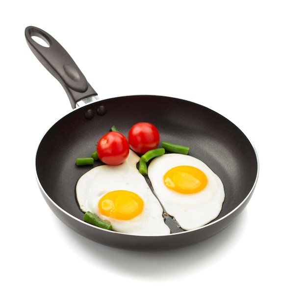 Fried egg in frying pan