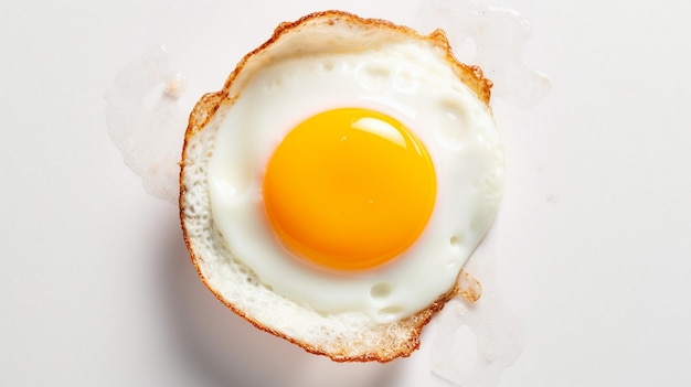 fried egg isolated Top down view