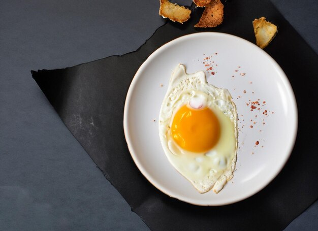 Fried egg on plate