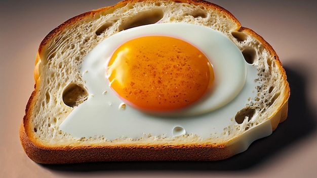 fried egg on slice of bread