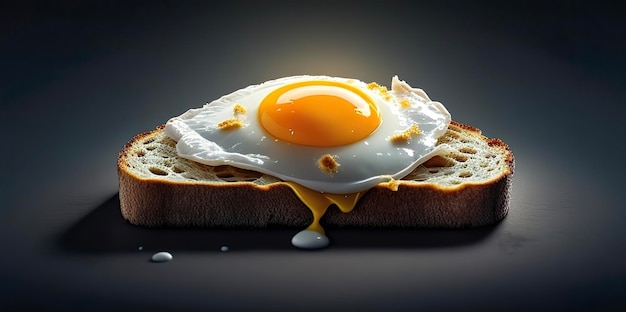 Fried egg on slice of bread