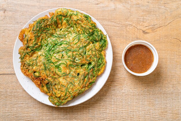 Fried Egg with Climbing Wattle and Spicy Shrimp Paste