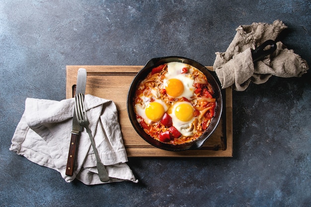 Fried egg with vegetables