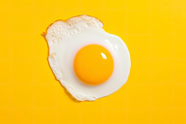 Fried egg on a yellow background