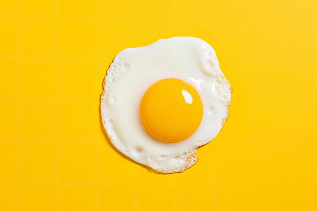 Fried egg on a yellow background