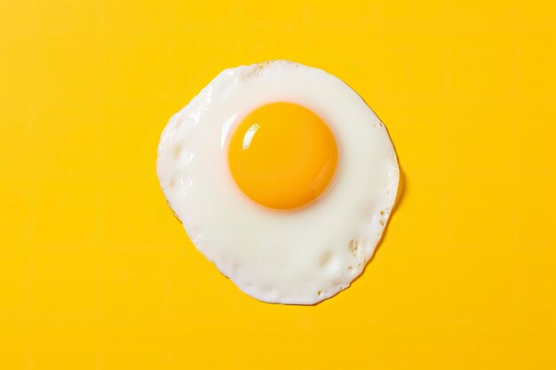 Fried egg on a yellow background