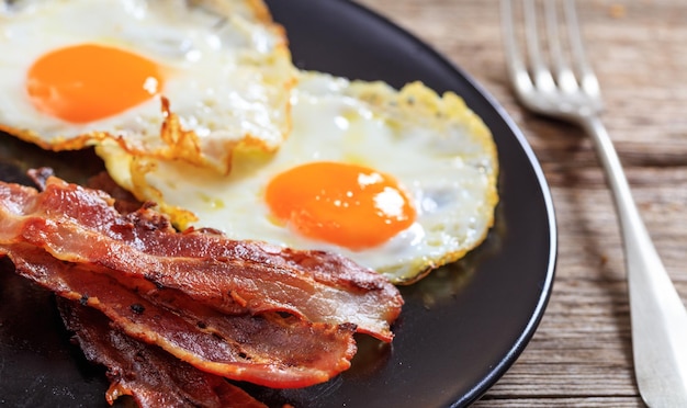 Fried eggs and bacon