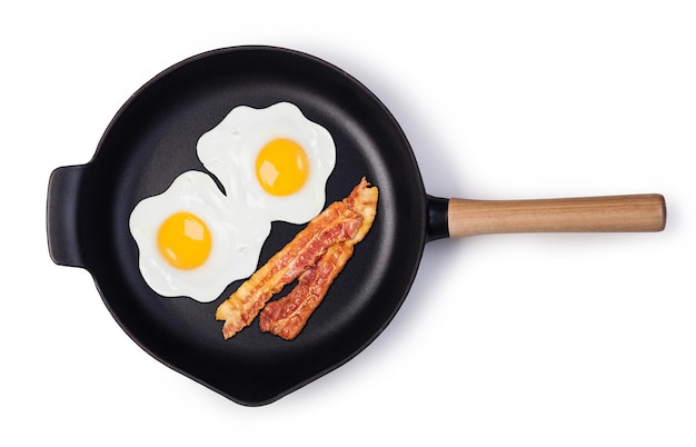 Photo fried eggs in a frying pan