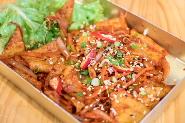 fried fish ball with korean spicy sauce