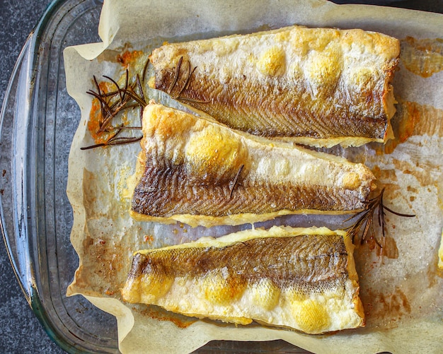 Fried fish fillet hake seafood main course