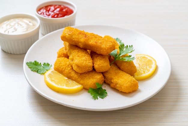 fried fish finger stick or french fries fish