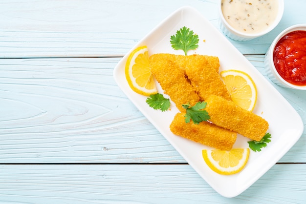 fried fish finger stick or french fries fish