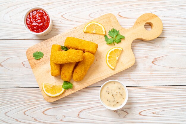 Fried fish finger stick or french fries fish
