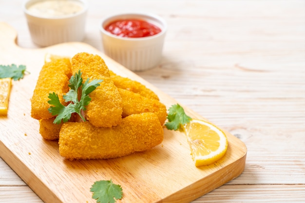 fried fish finger stick or french fries fish