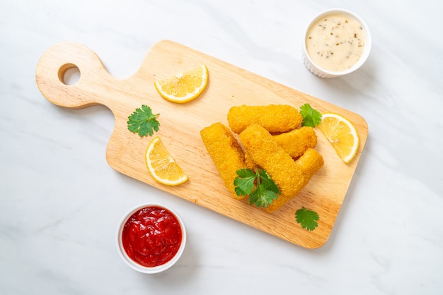 fried fish finger stick or french fries fish