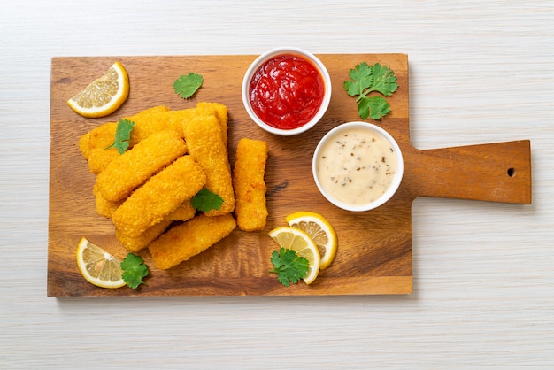 Fried fish finger stick or french fries fish