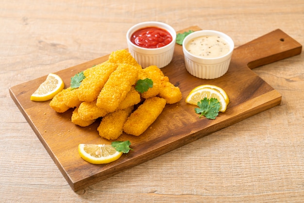 fried fish finger stick or french fries fish