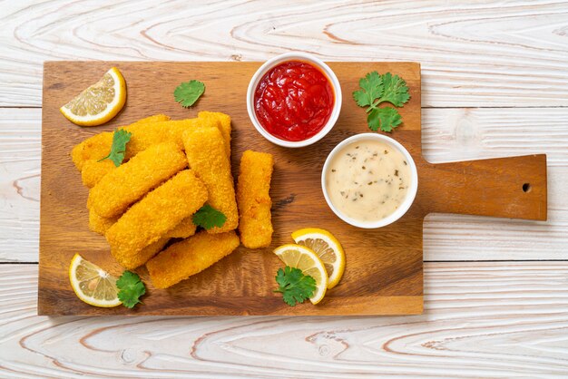 fried fish finger stick or french fries fish