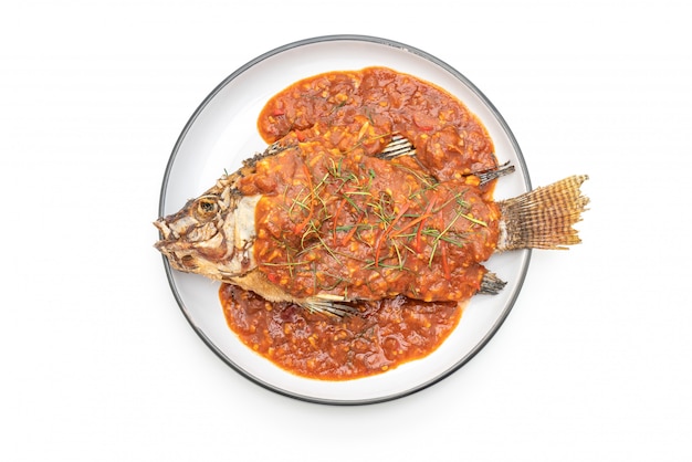 Fried fish with chili sauce