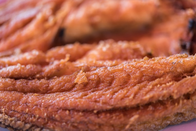 Fried Fish with Fish Sauce at Thai seafood market