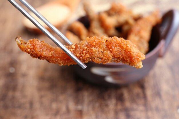 Fried fish with white sesame