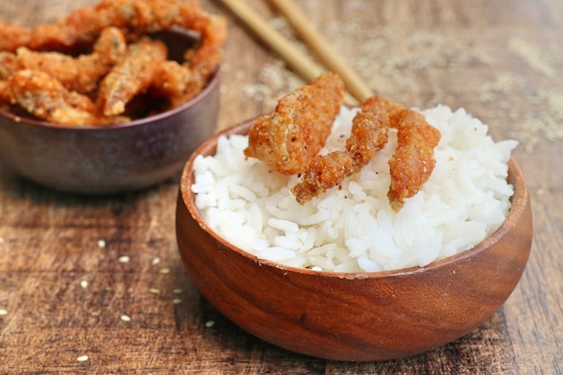 Fried fish with white sesame