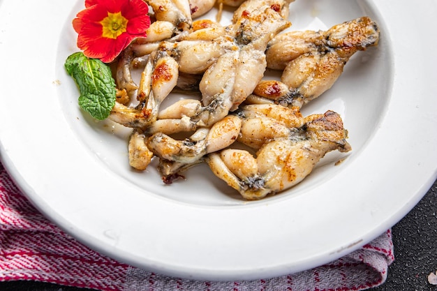 fried frog legs second course meat french food healthy meal food snack on the table copy space