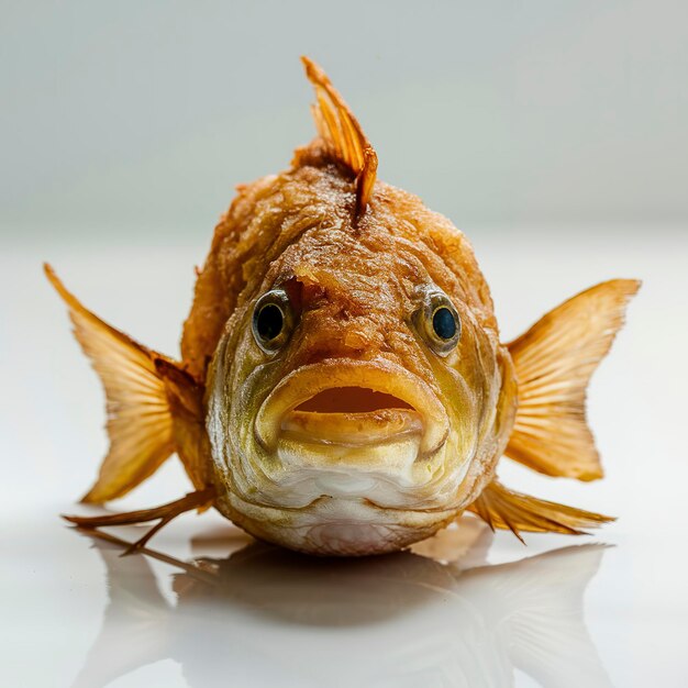 Fried Gourami fish isolated on white background