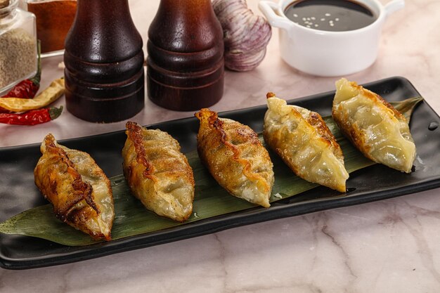 Fried Japanese stuffed dumplings Gyoza