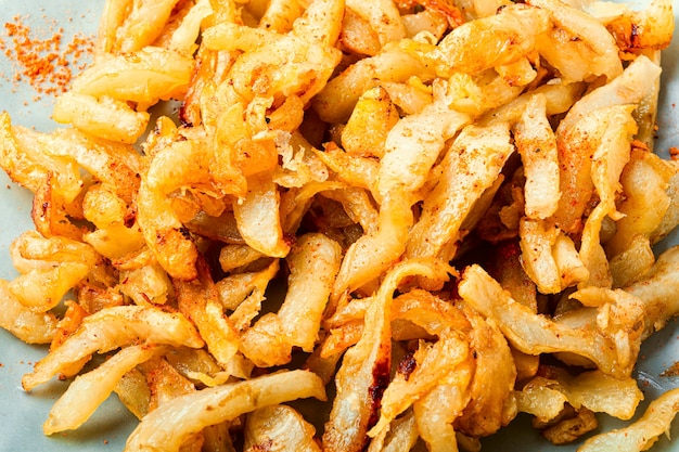 Fried Jerusalem artichoke on plate