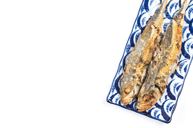 Fried mackerel，plate