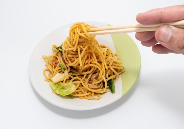 Fried noodles on a plate