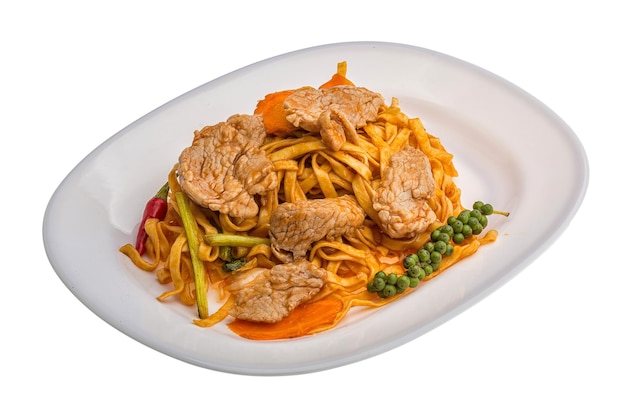 Fried noodles with pork