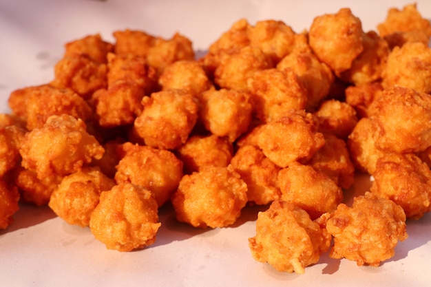 fried nuggets at street food