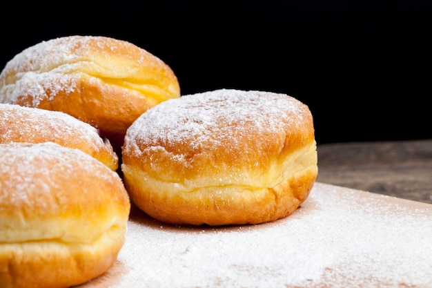 Fried in oil Berlin donuts with stuffing